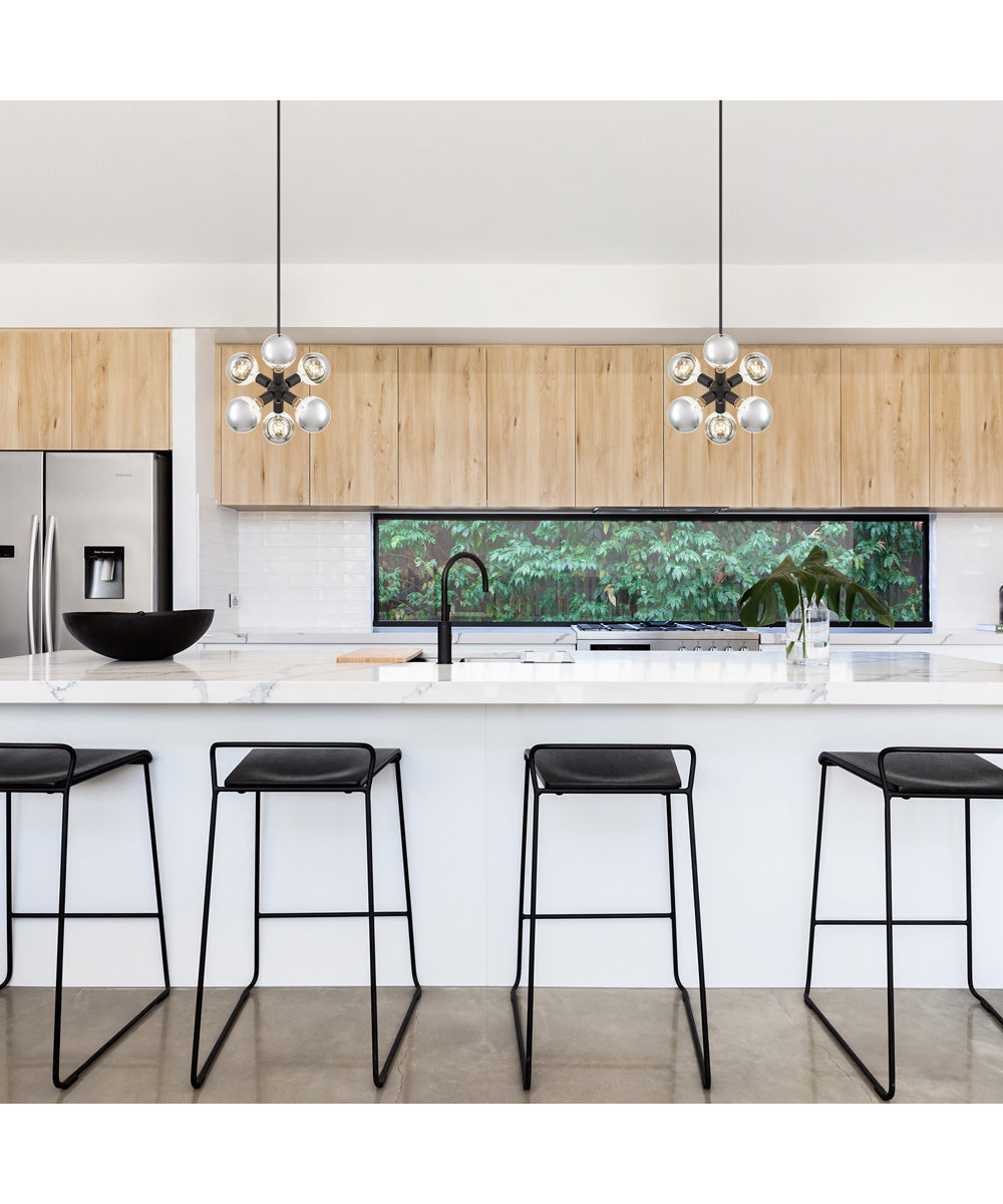 Gambit 6 Light Pendant Matte Black