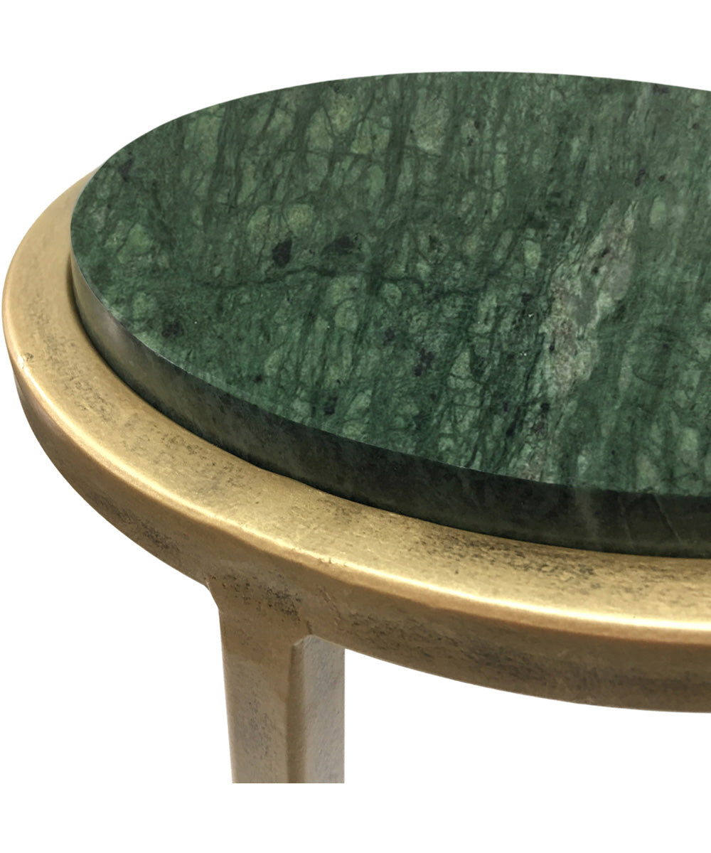 Accent Table in Aged Gold with Honed Udaipur Green Marble