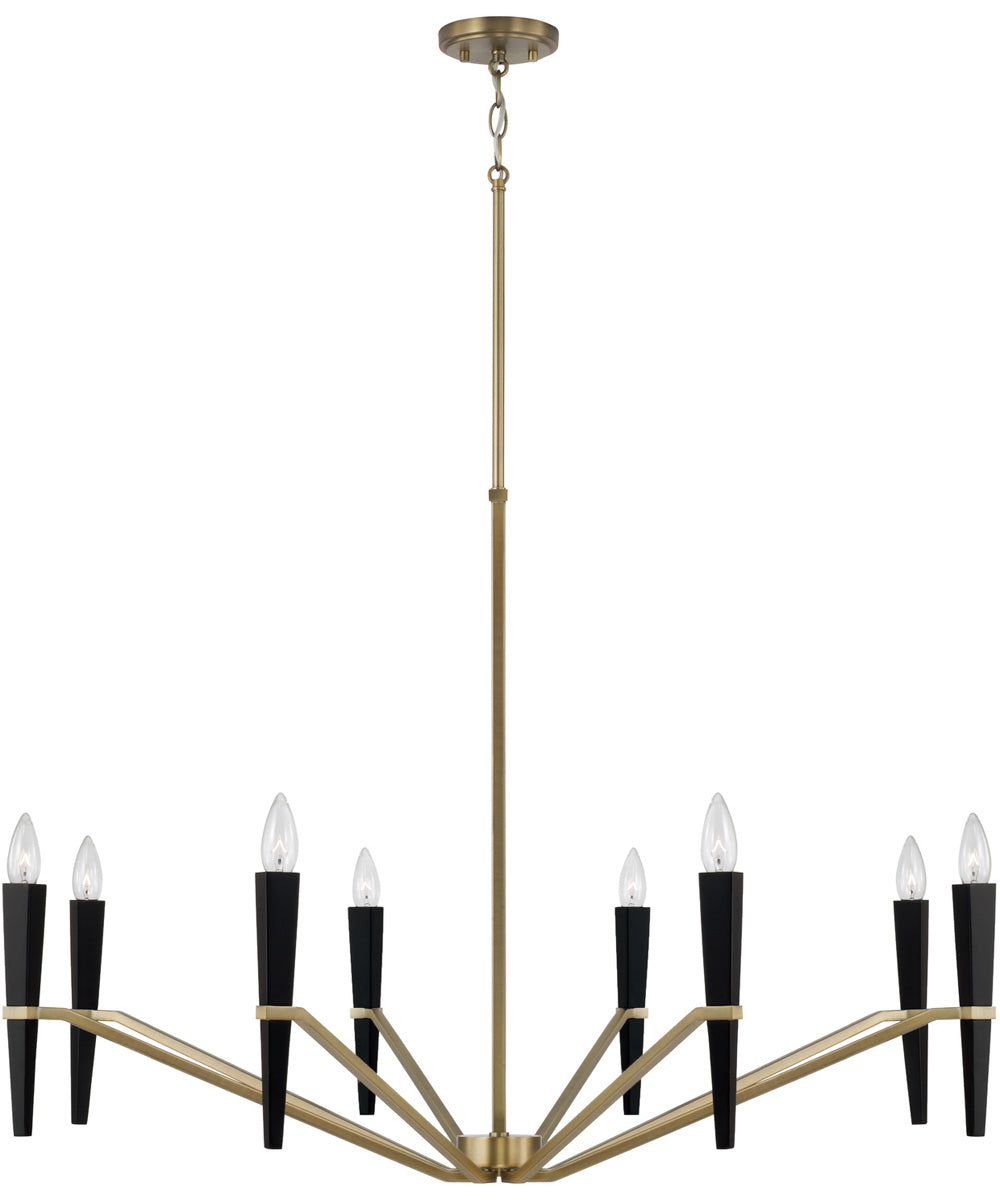 Enzo 8-Light Chandelier Aged Brass and Black