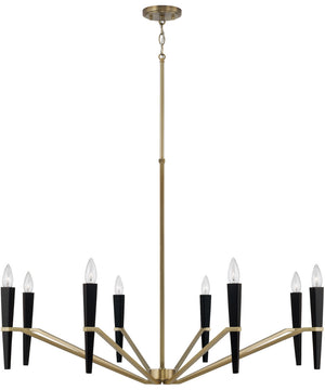 Enzo 8-Light Chandelier Aged Brass and Black