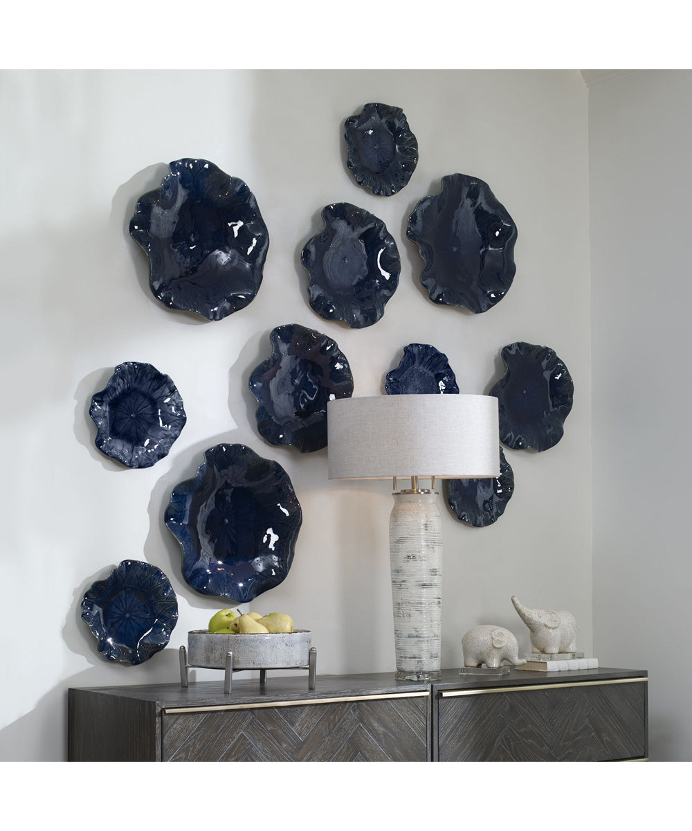Abella Blue Ceramic Wall Decor, Set of 3