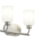 Reines 2-Light Bath Vanity with Opal Glass Shades Brushed Nickel