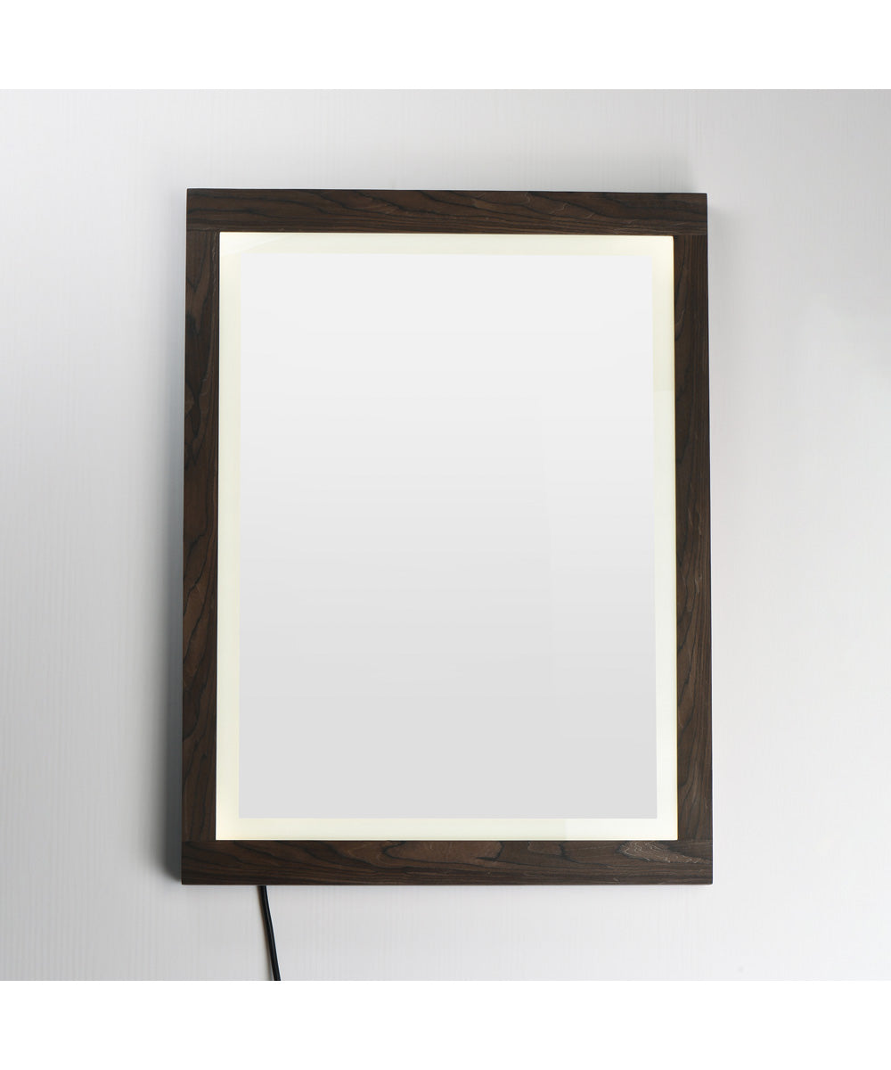Sawyer 24 inchx32 inch Walnut Framed LED Mirror Walnut