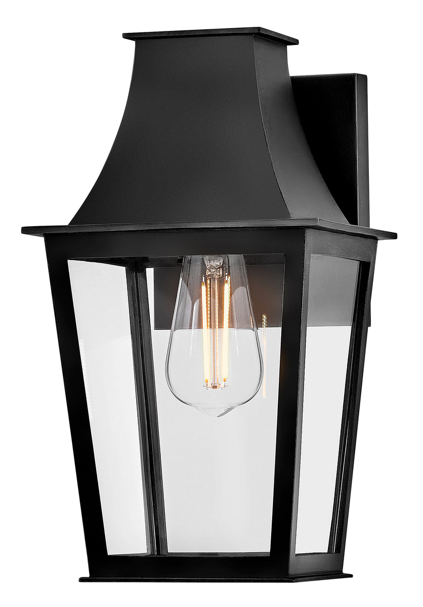 Georgetown Coastal Elements  1-Light Small Wall Mount Lantern in Black