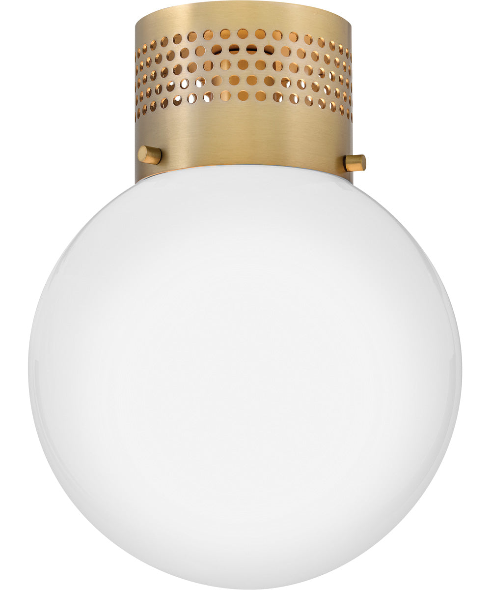 Taj 1-Light Small Flush Mount in Lacquered Brass