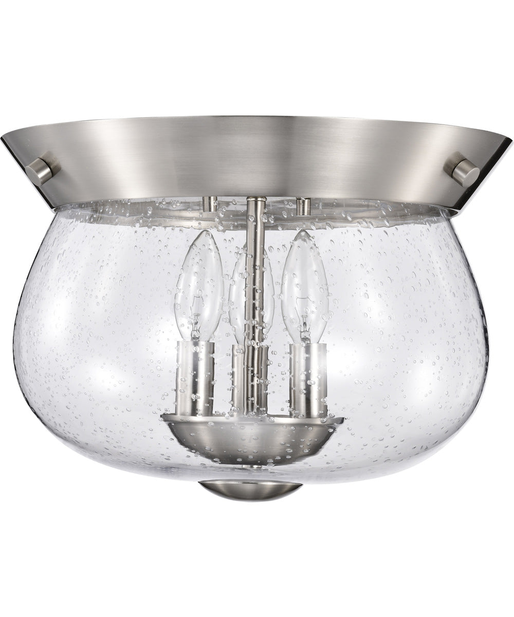 Boliver 3-Light Close-to-Ceiling Brushed Nickel