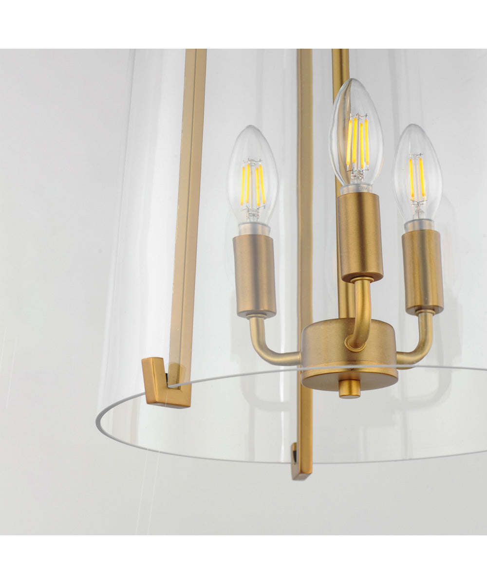 Bellmore 3-Light Foyer Pendant Natural Aged Brass