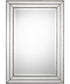 24x34" Wall Mirror Metallic Silver with Groove Texture