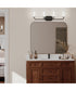 Mack 4-Light Vanity Light with Layered Glass Shades Matte Black