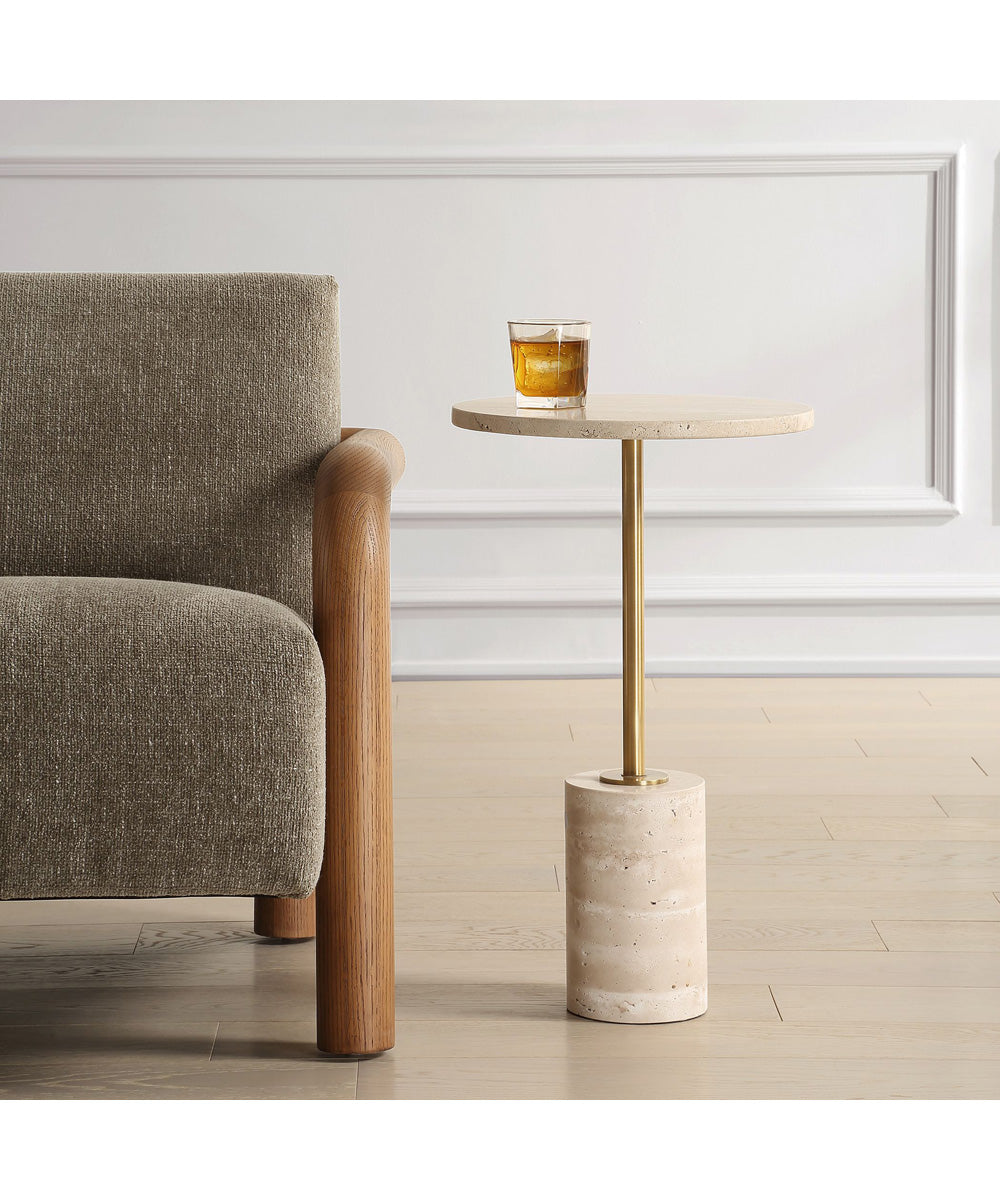 Malya Travertine Accent Table