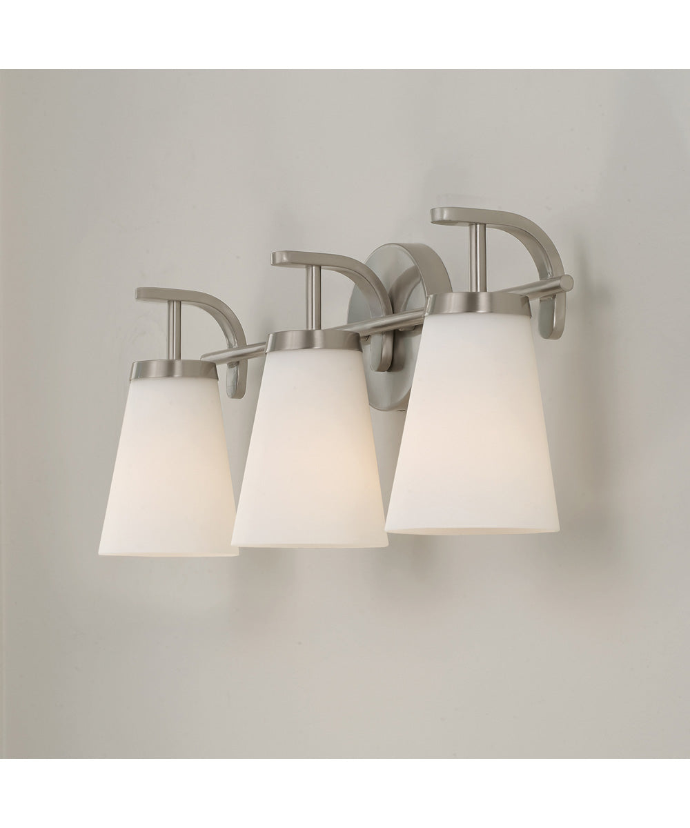 Drake 3-Light Vanity Brushed Nickel
