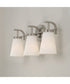 Drake 3-Light Vanity Brushed Nickel