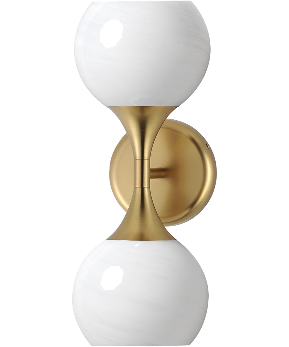 Neve 2-Light Wall Sconce Natural Aged Brass