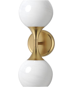 Neve 2-Light Wall Sconce Natural Aged Brass