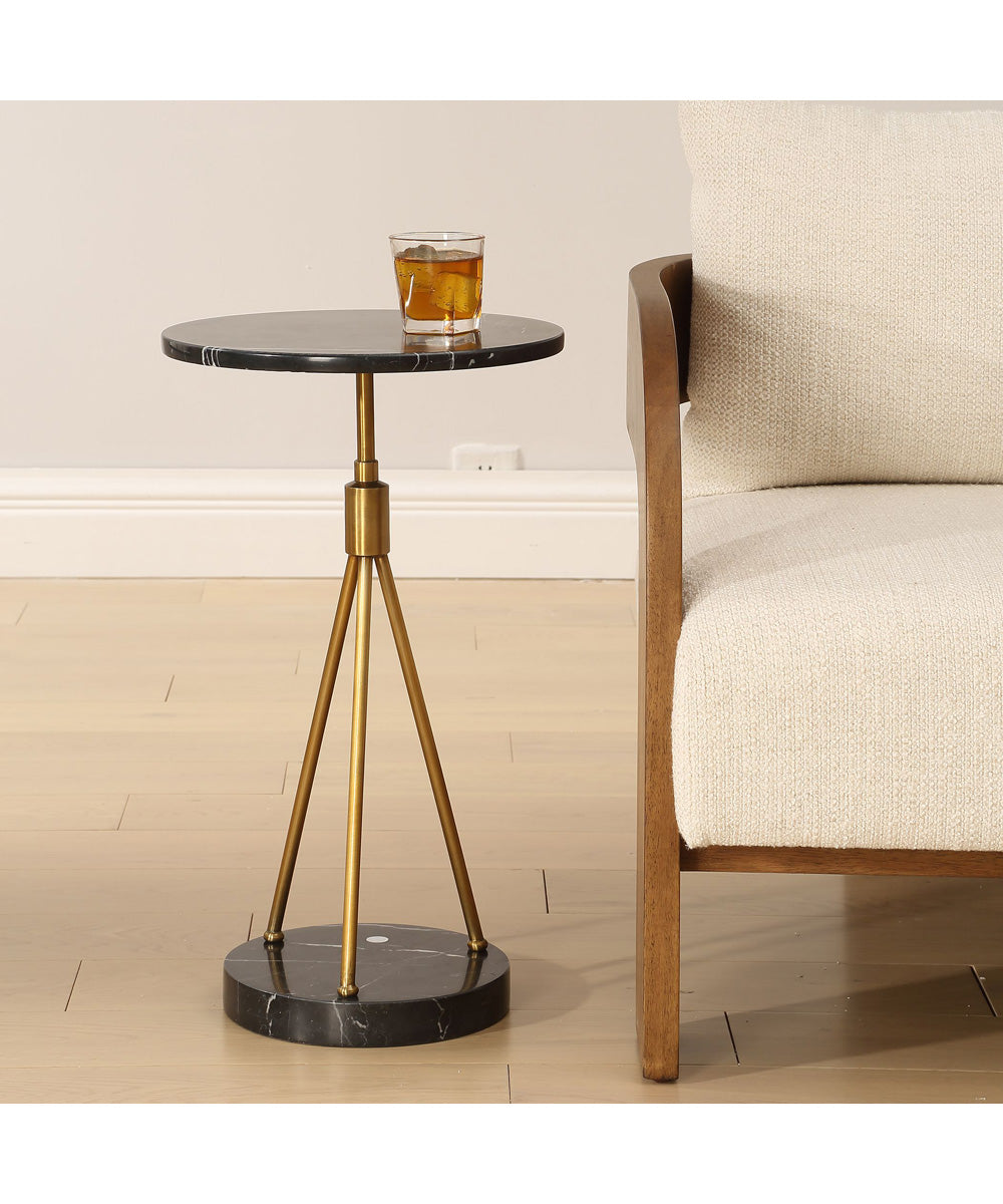 Rosston Black Marble Accent Table