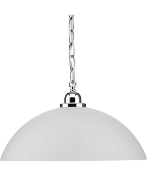Classic Dome 1-Light Transitional Pendant Polished Chrome
