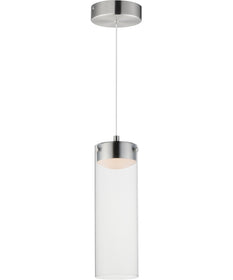 Highball Clear LED Pendant Satin Nickel