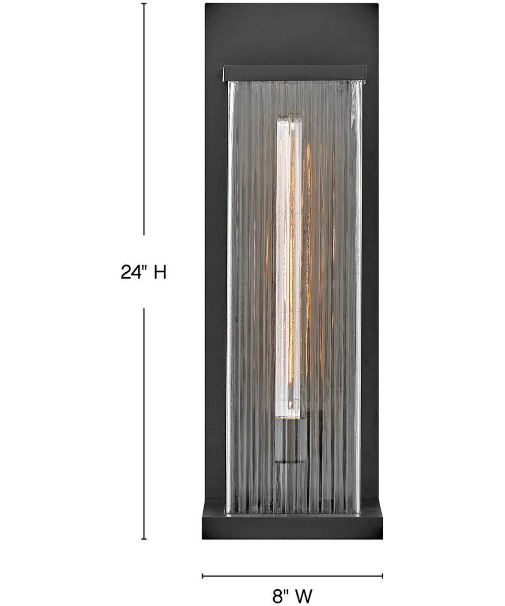 Torrent 1-Light Large Wall Mount Lantern in Black
