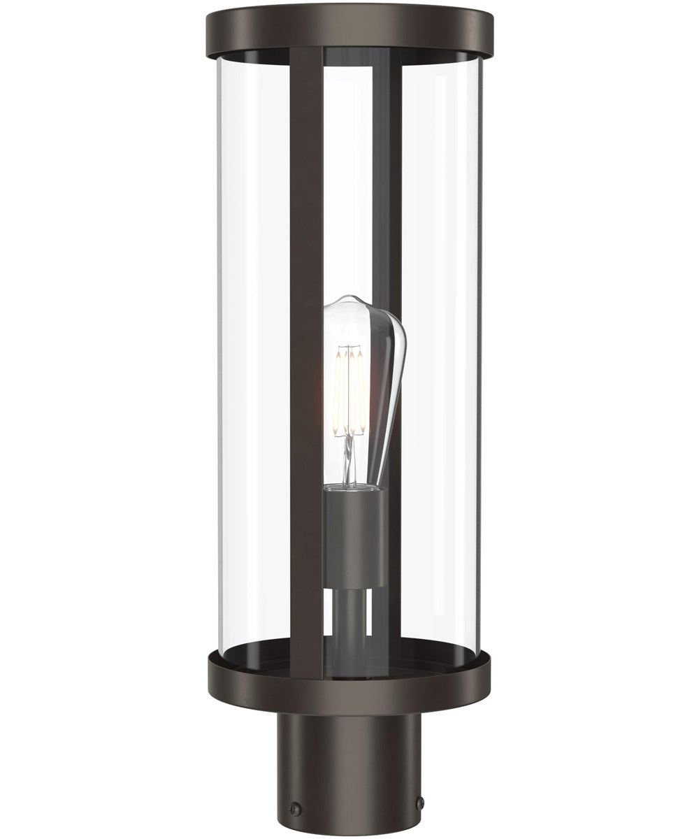Kagen Outdoor Post Light with Clear Glass Panels Antique Bronze