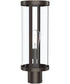 Kagen Outdoor Post Light with Clear Glass Panels Antique Bronze