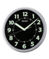 Silver Framed Black Wall Clock Luminous Hands