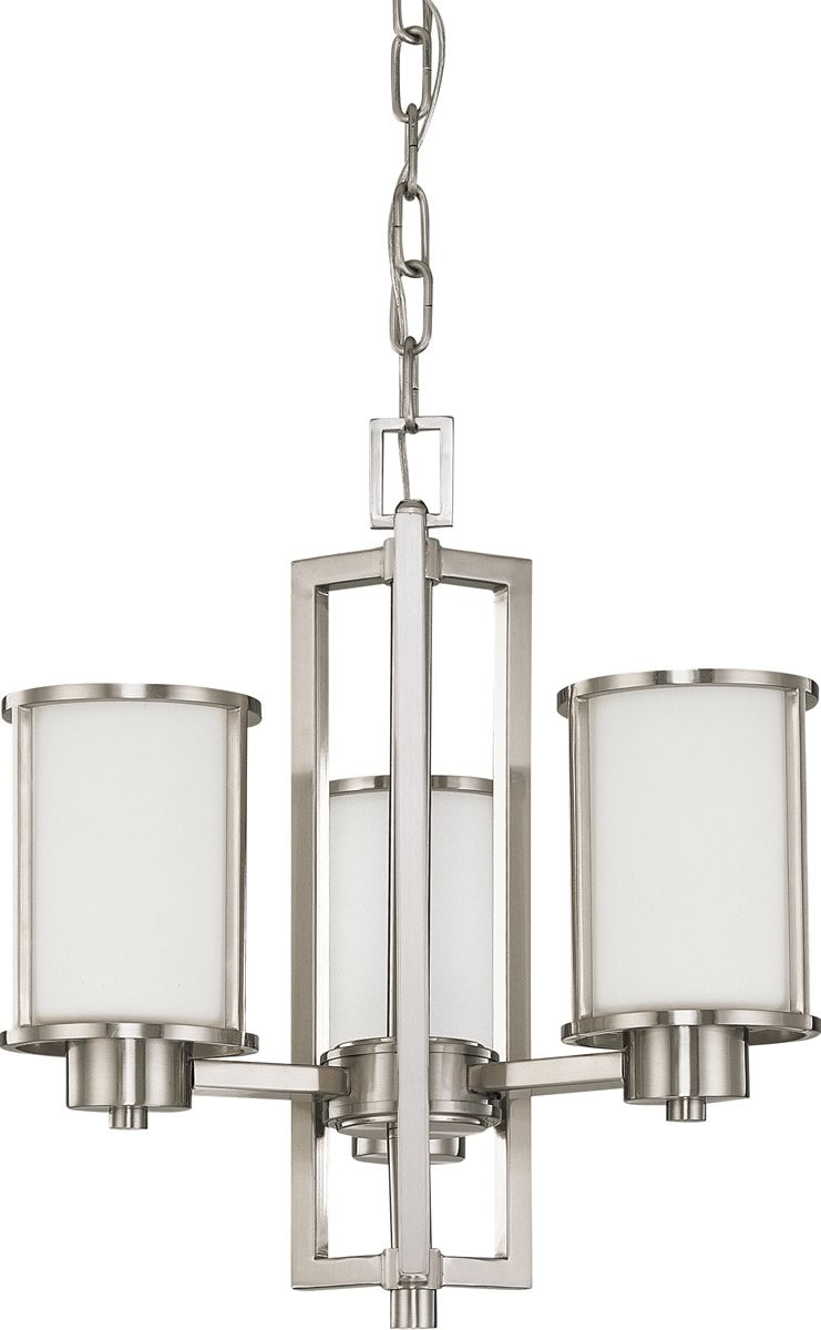 18"W Odeon 3-Light Chandelier Brushed Nickel