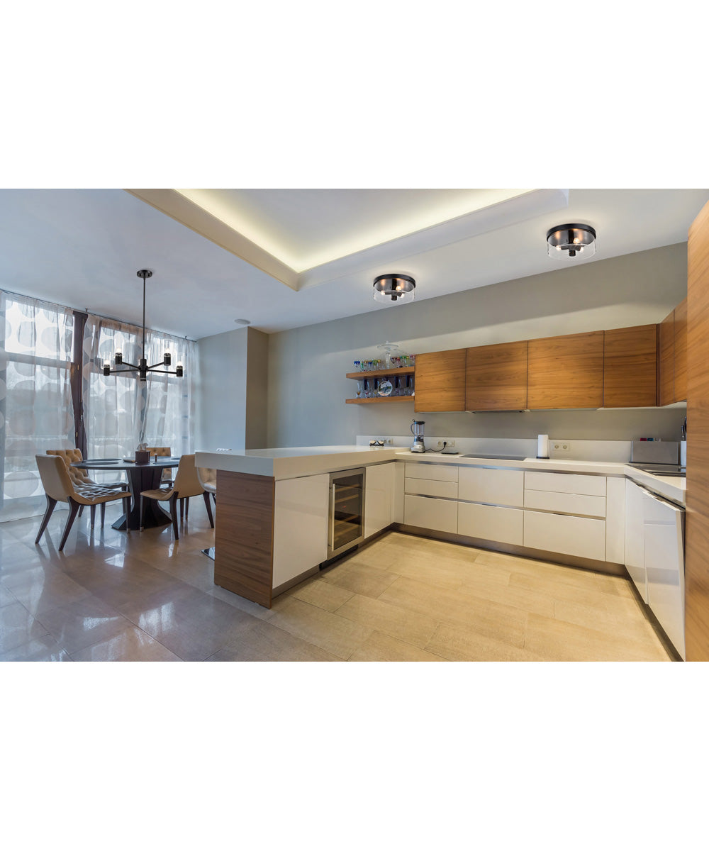 Clarksville 3-Light Close-to-Ceiling Matte Black