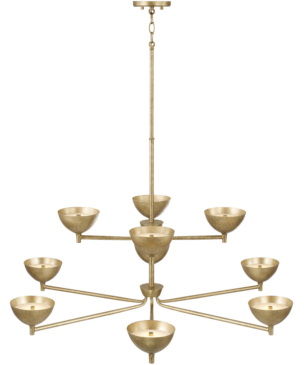 Francesca 10-Light Chandelier Feathered Gold