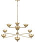 Francesca 10-Light Chandelier Feathered Gold