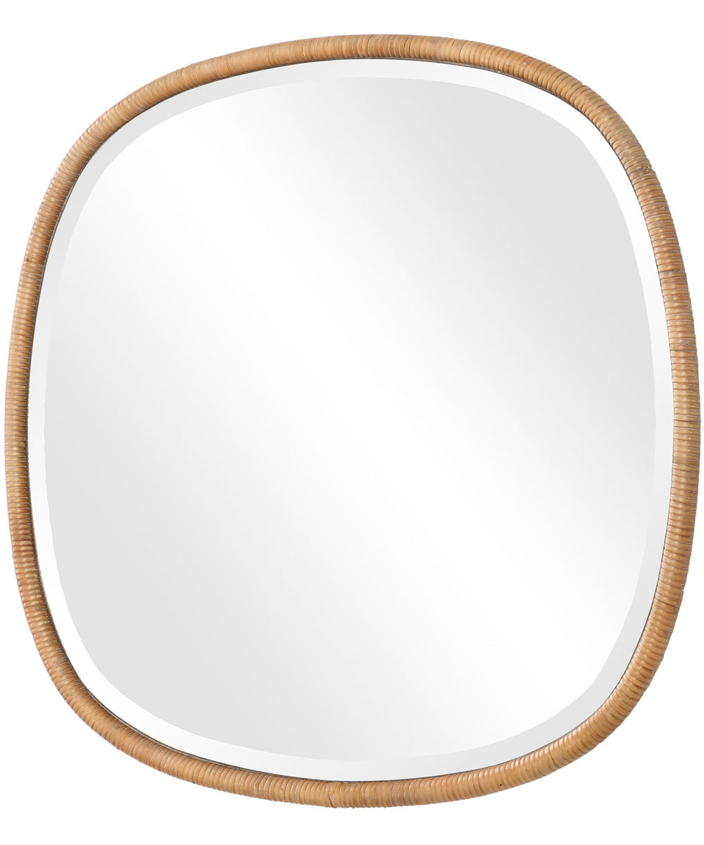 34x34" Wall Mirror in Natural Rattan