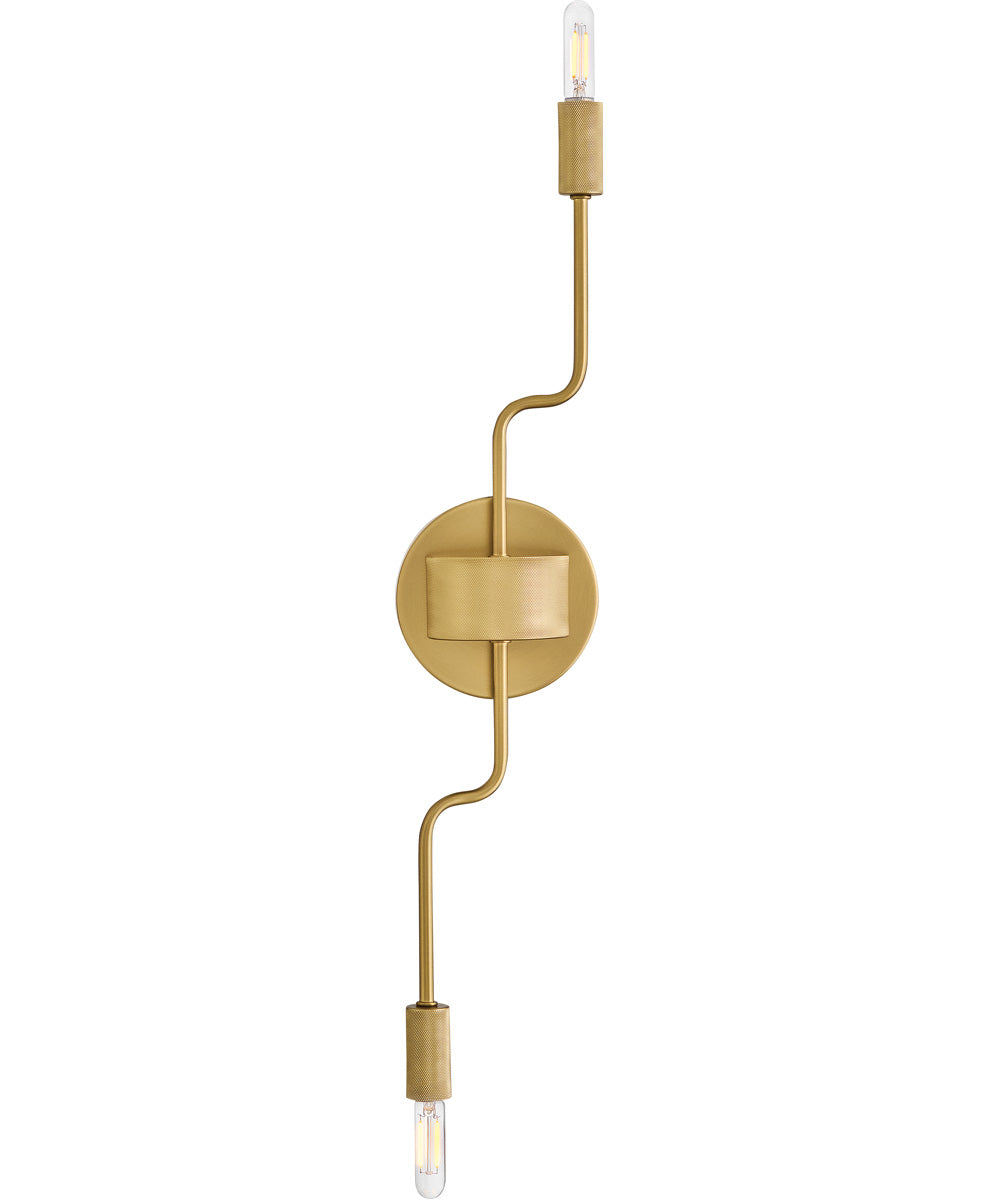 Austen 2-Light Medium Two Light Sconce in Lacquered Brass
