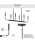 Reines 6-Light Linear Chandelier Matte Black