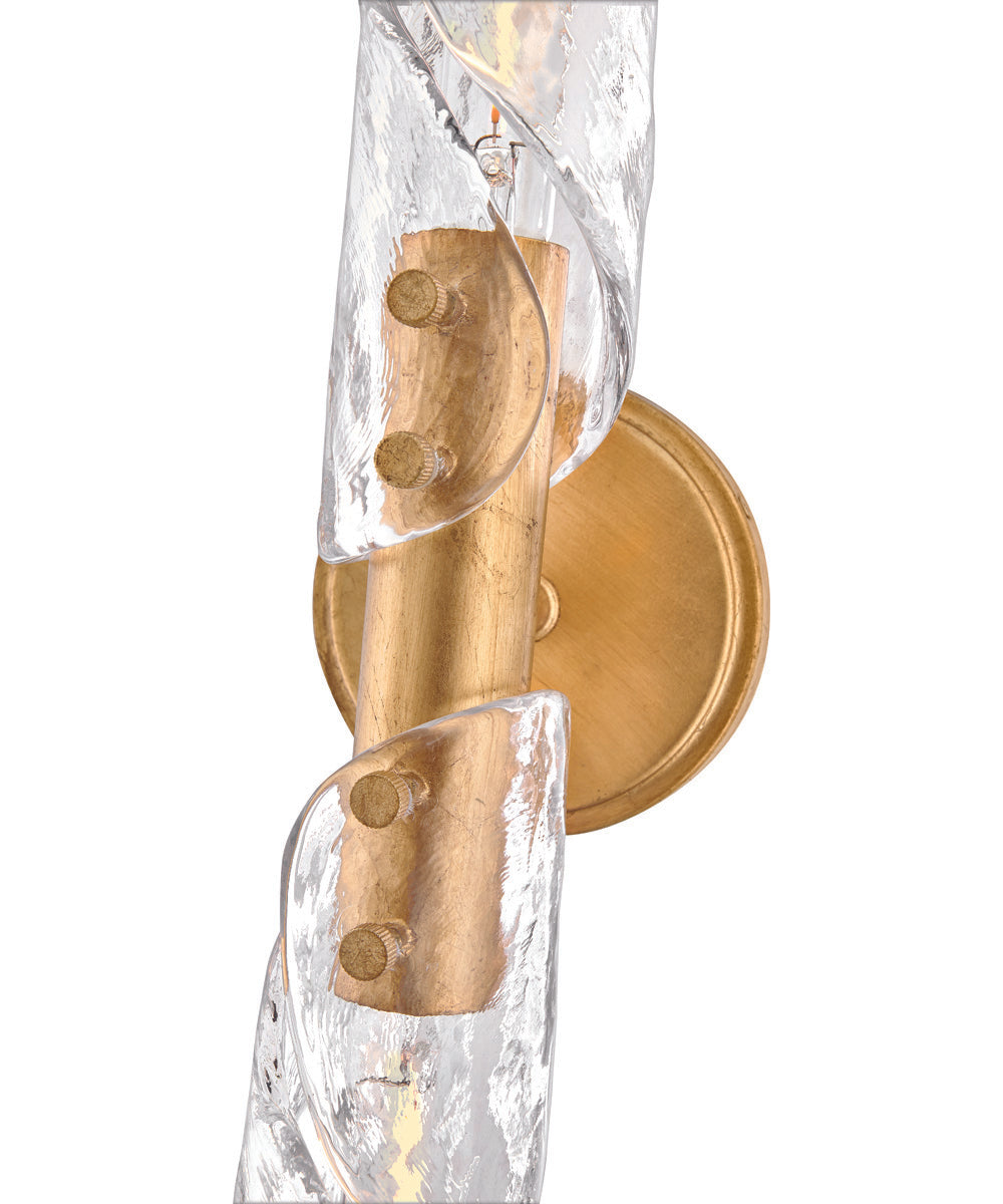 Capri 2-Light Large Two Light Sconce in Distressed Brass