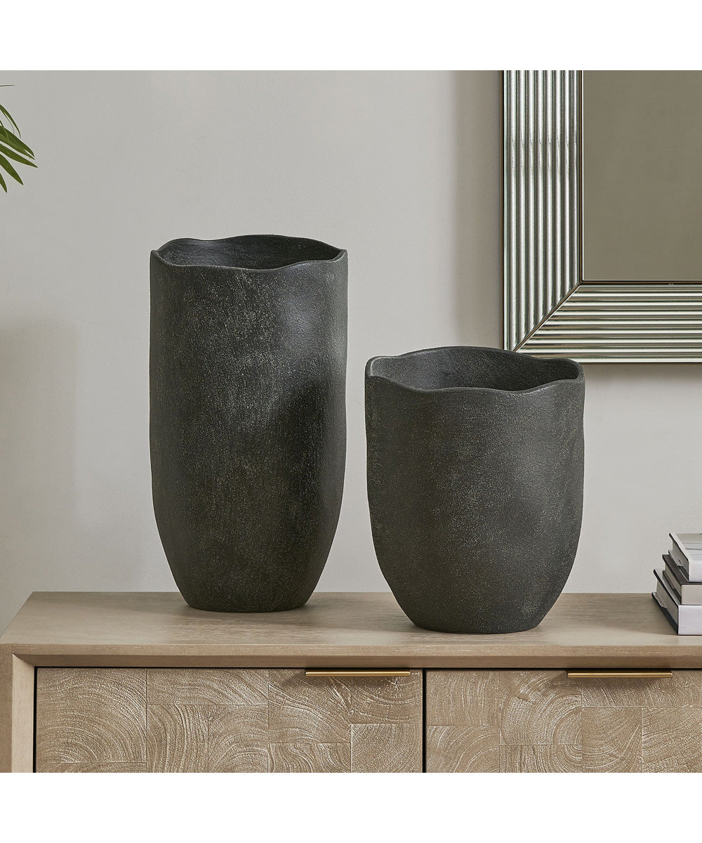 Komorebi Indoor-Outdoor Black Vases Set of 2