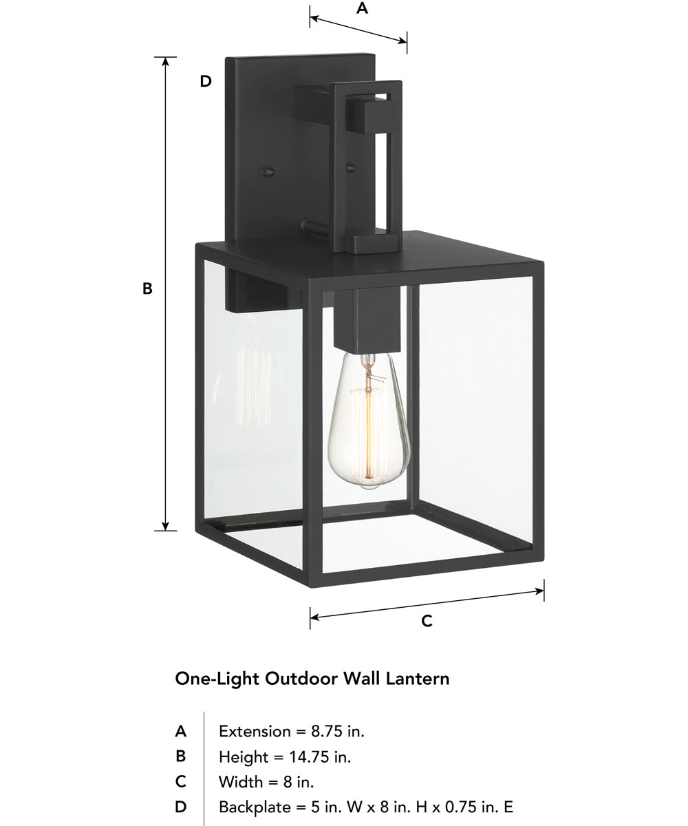 Preston 1 Light Wall Lantern Matte Black