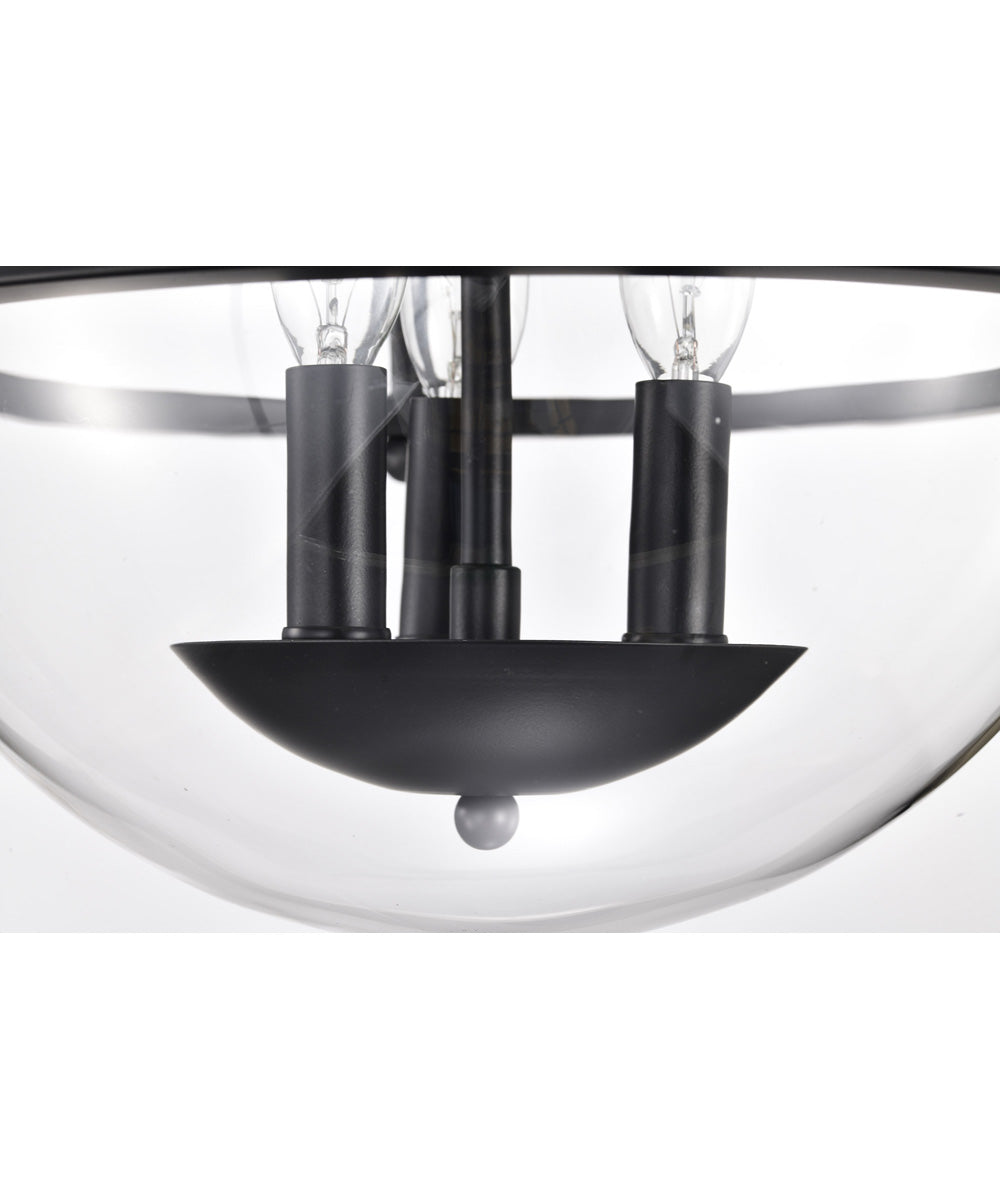Amado 3-Light Close-to-Ceiling Matte Black