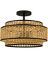 Teton 3-light Semi Flush Mount Matte Black