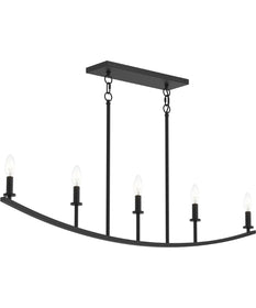 Jheni 5-Light Linear Chandelier Matte Black