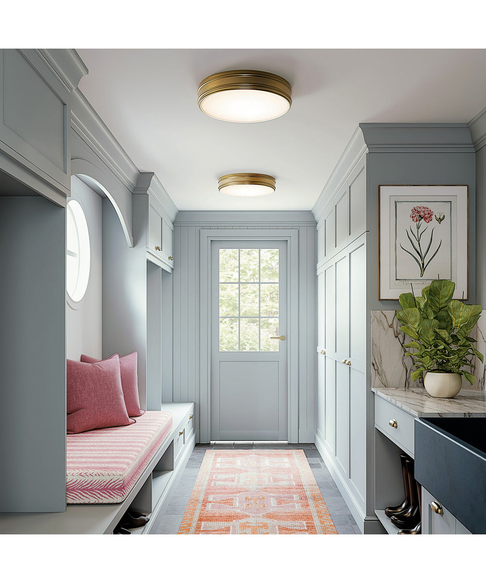 Vale 1-Light Flush Aged Brass