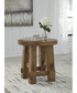 Mackifeld Round End Table Warm Brown
