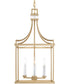 Montreal 4 Light Brass Lantern Pendant