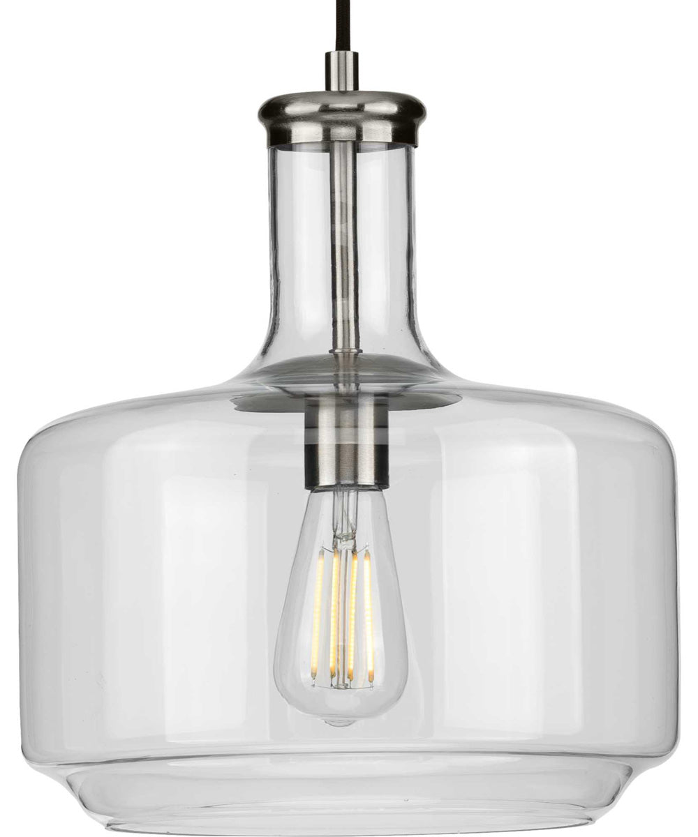 Latrobe 1-Light Clear Glass Coastal Pendant Light Brushed Nickel