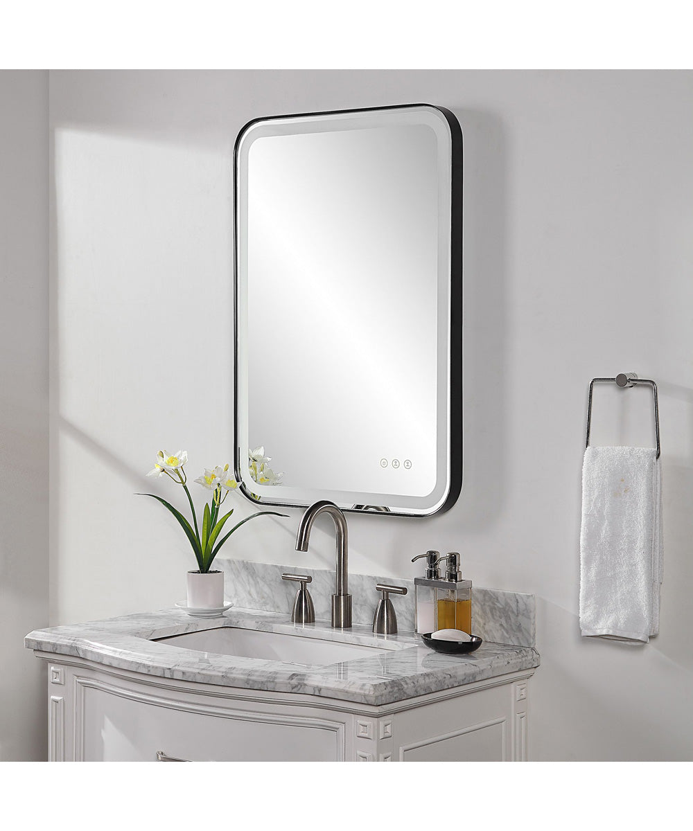 Crofton Lighted Black Vanity Mirror