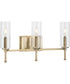 Elara 3-Light Clear Glass New Traditional Bath Vanity Light Vintage Brass