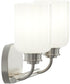 Reines 2-Light Bath Vanity with Opal Glass Shades Brushed Nickel