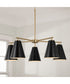 Charlie 5-Light Chandelier Matte Brass and Black