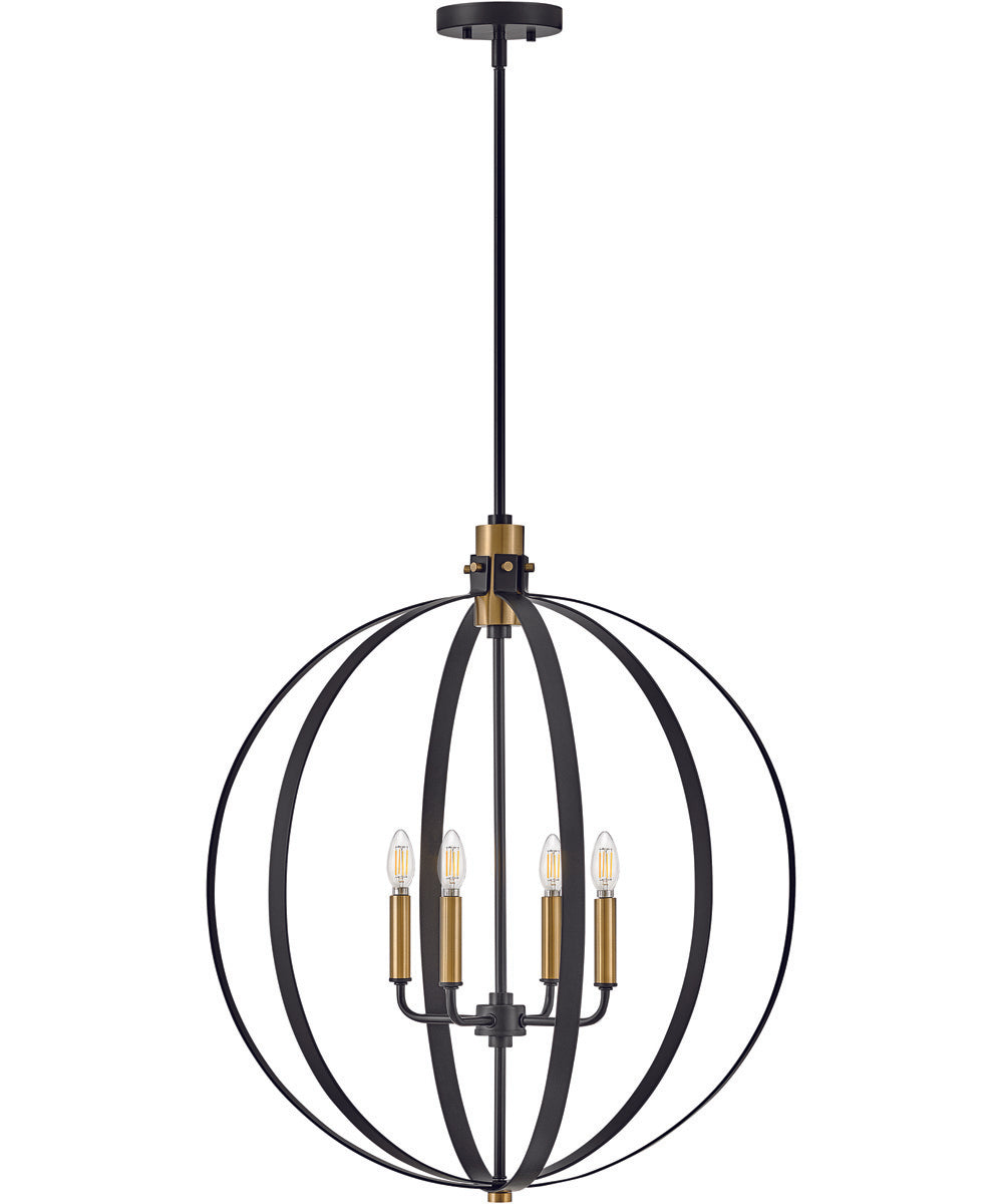 Cirque 4-Light Medium Orb Chandelier in Black