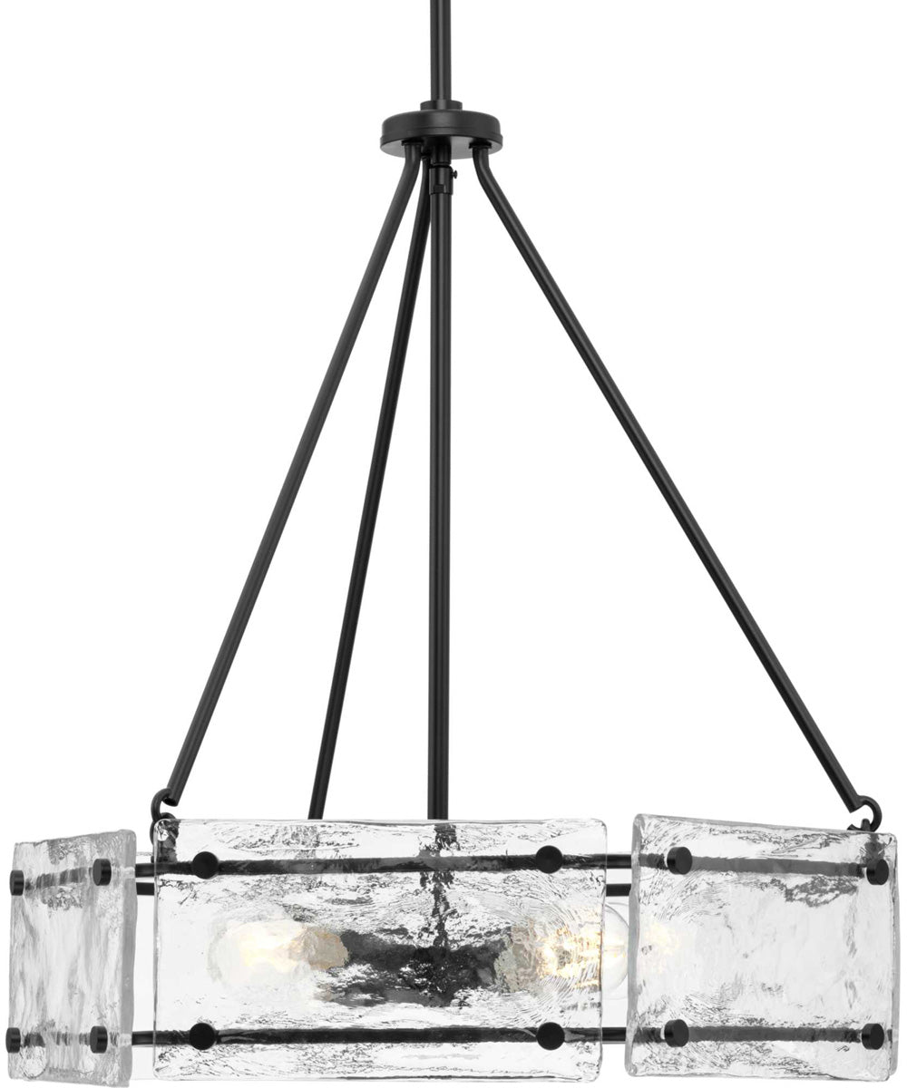 Rivera 4-Light Luxe Industrial Chandelier Matte Black
