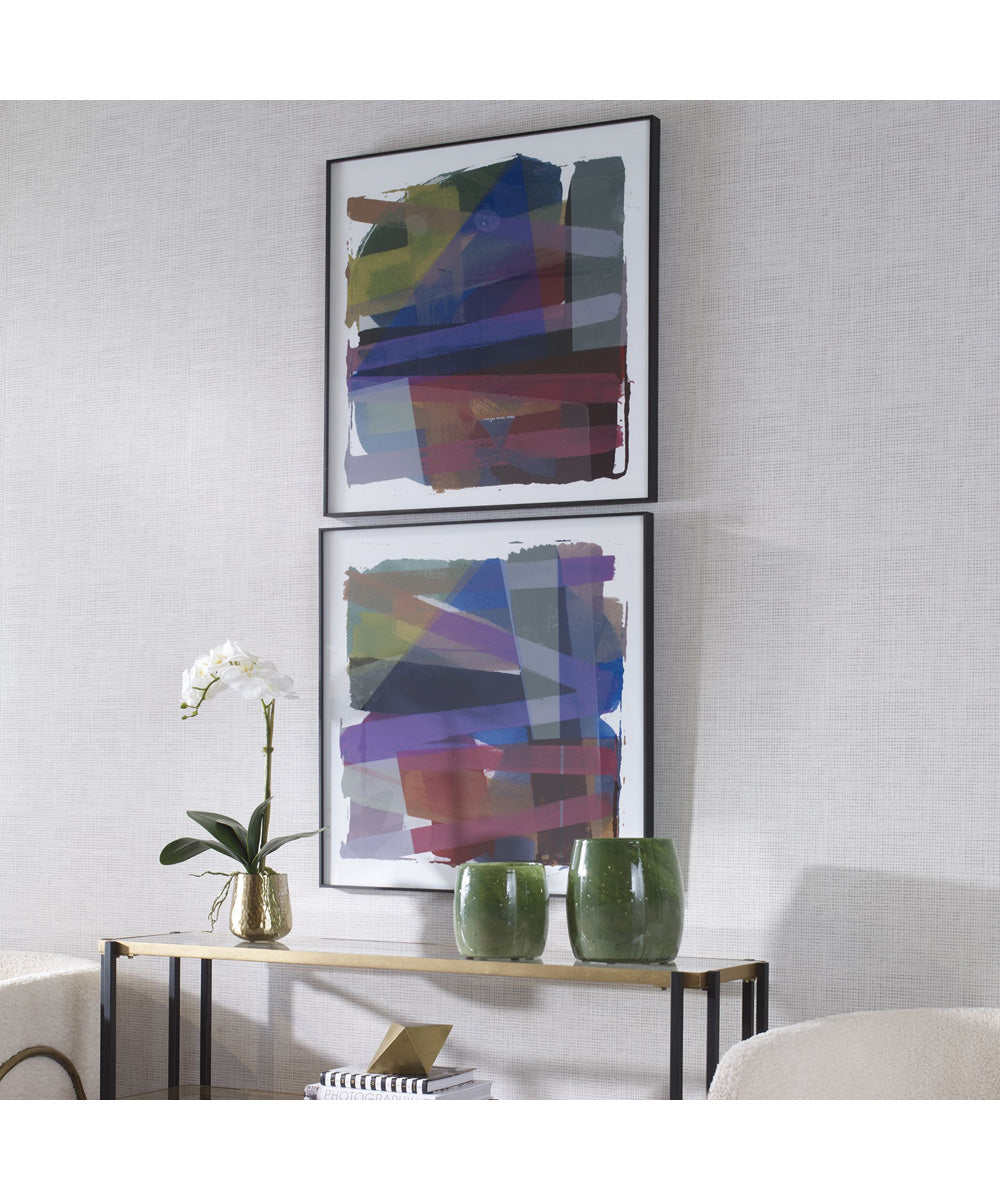Vivacious Abstract Framed Prints, Set of 2