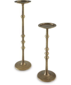 Larwick Candle Holder Set Set of 2 Antique Brass